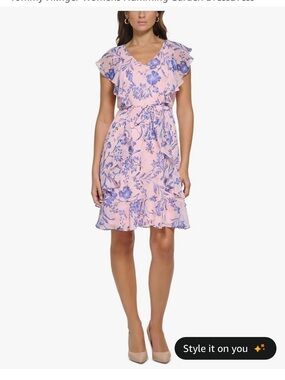 Tommy Hilfiger Floral Ruffle Wrap Dress